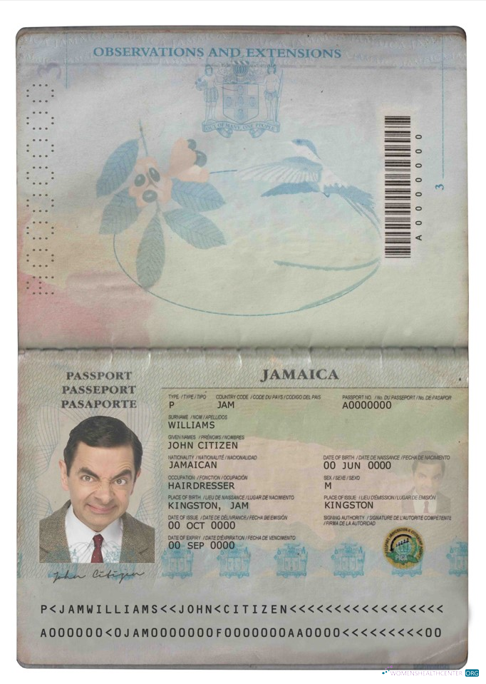 Download Jamaica passport Photoshop template